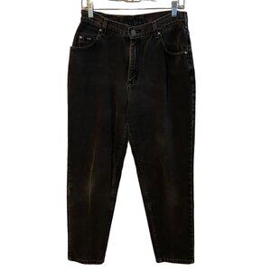 Vintage LEE 1889 High Waisted Faded Black Mom Jeans Distressed Goth‎ 80's Size 6